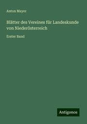 Cover von Blätter des Vereines für Landeskunde von Niederösterreich