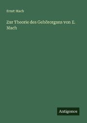 Cover von Zur Theorie des Gehörorgans von E. Mach