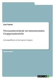 Cover von Niveauunterschiede im instrumentalen Gruppenunterricht
