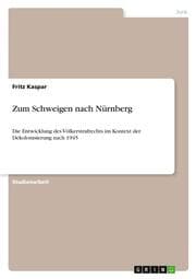Cover von Zum Schweigen nach Nürnberg