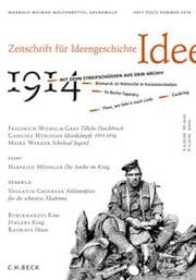 Cover von Zeitschrift für Ideengeschichte Heft VIII/2 Sommer 2014