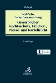 Cover von Beck'sche Formularsammlung Gewerblicher Rechtsschutz, Urheber-, Presse- und Kartellrecht