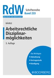 Cover von Arbeitsrechtliche Disziplinarmöglichkeiten