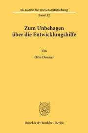 Cover von Zum Unbehagen über die Entwicklungshilfe.