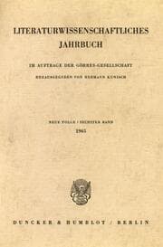 Cover von Literaturwissenschaftliches Jahrbuch