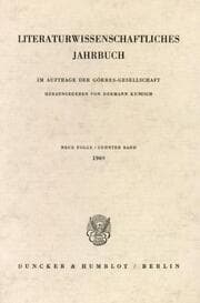 Cover von Literaturwissenschaftliches Jahrbuch