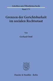 Cover von Grenzen der Gerichtsbarkeit im sozialen Rechtsstaat.