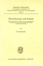 Cover von Bereicherung und Irrtum.
