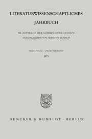 Cover von Literaturwissenschaftliches Jahrbuch