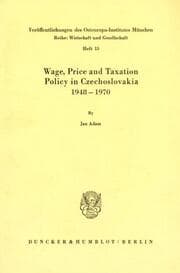 Cover von Wage, Price and Taxation Policy in Czechoslovakia 1948-1970.