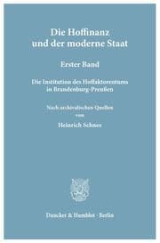 Cover von Die Hoffinanz und der moderne Staat.