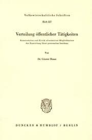 Cover von Verteilung öffentlicher Tätigkeiten.