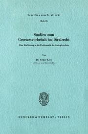 Cover von Studien zum Gesetzesvorbehalt im Strafrecht.