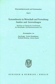 Cover von Systemtheorie in Wirtschaft und Verwaltung.
