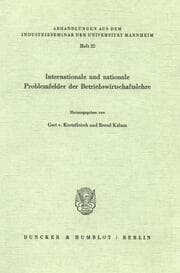 Cover von Internationale und nationale Problemfelder der Betriebswirtschaftslehre.