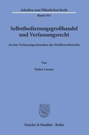 Cover von Selbstbedienungsgroßhandel und Verfassungsrecht.