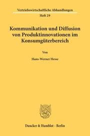 Cover von Kommunikation und Diffusion von Produktinnovationen im Konsumgüterbereich.