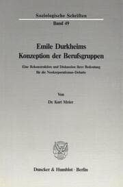 Cover von Emile Durkheims Konzeption der Berufsgruppen.