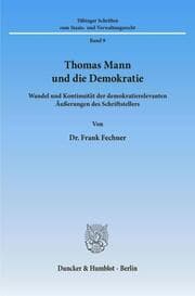 Cover von Thomas Mann und die Demokratie.