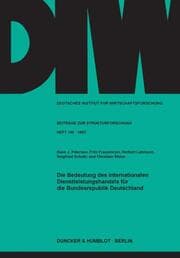 Cover von Die Bedeutung des internationalen Dienstleistungshandels für die Bundesrepublik Deutschland.