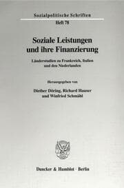 Cover von Soziale Leistungen und ihre Finanzierung