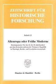 Cover von Alteuropa oder Frühe Moderne?