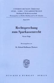 Cover von Rechtsprechung zum Sparkassenrecht.
