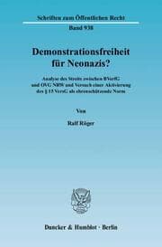 Cover von Demonstrationsfreiheit für Neonazis?