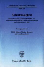 Cover von Arbeitslosigkeit