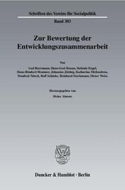 Cover von Zur Bewertung der Entwicklungszusammenarbeit.