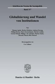Cover von Globalisierung und Wandel von Institutionen.