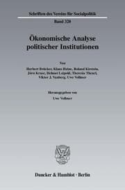 Cover von Ökonomische Analyse politischer Institutionen.