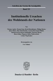 Cover von Institutionelle Ursachen des Wohlstands der Nationen