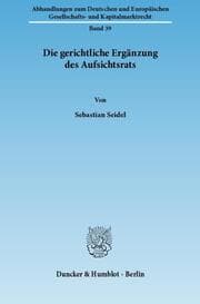 Cover von Die gerichtliche Ergänzung des Aufsichtsrats