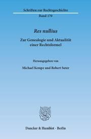 Cover von Res nullius.