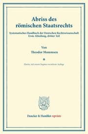 Cover von Abriss des römischen Staatsrechts.