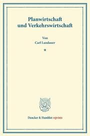 Cover von Planwirtschaft und Verkehrswirtschaft.