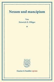 Cover von Nexum und mancipium