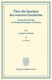 Cover von Über die Epochen der neueren Geschichte.