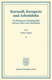 Cover von Kornzoll, Kornpreis und Arbeitslohn.