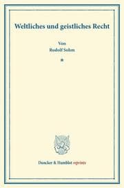 Cover von Weltliches und geistliches Recht.