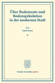 Cover von Über Bodenrente und Bodenspekulation in der modernen Stadt.