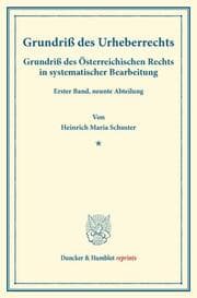 Cover von Grundriß des Urheberrechts.
