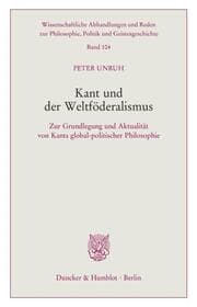 Cover von Kant und der Weltföderalismus.