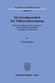 Cover von Die Geschlossenheit der Völkerrechtsordnung