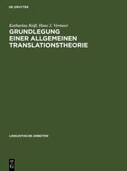Cover von Grundlegung einer allgemeinen Translationstheorie