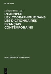 Cover von L'exemple lexicographique dans les dictionnaires français contemporains