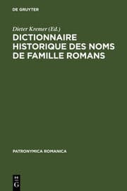 Cover von Dictionnaire historique des noms de famille romans