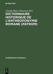 Cover von Dictionnaire historique de l'anthroponymie romane (PatRom)