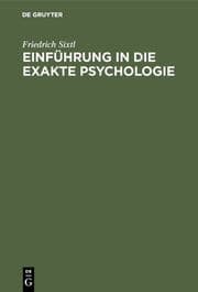 Cover von Einführung in die Exakte Psychologie